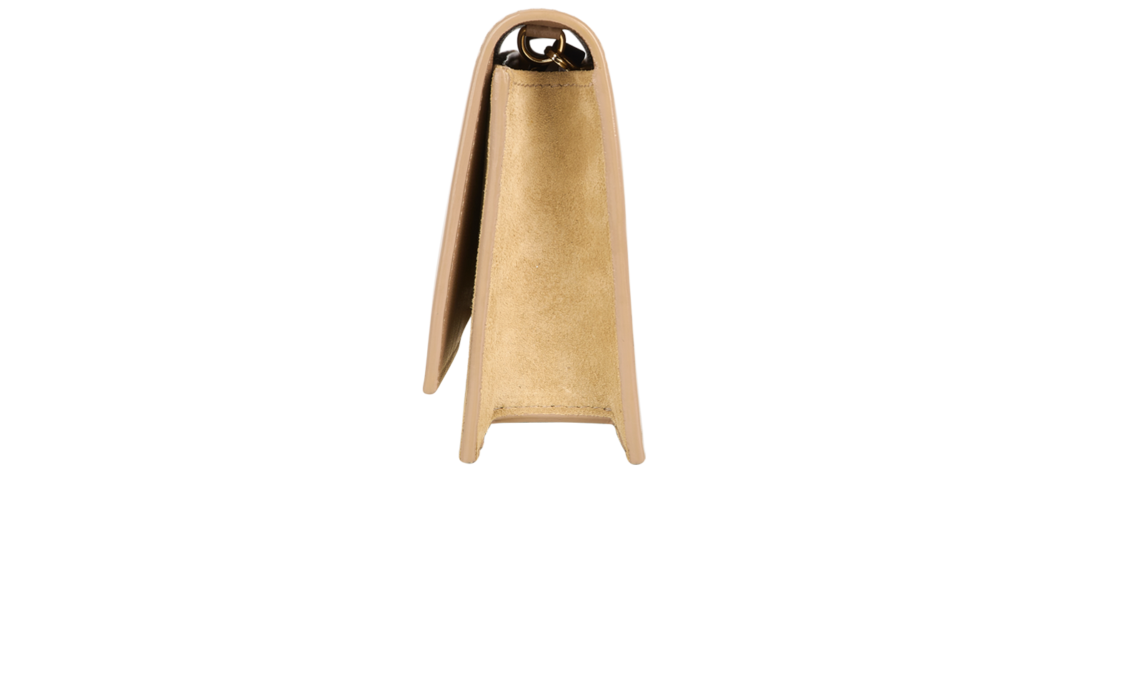 Fie Chain Clutch, &pound;250, Handbags, Beige, Patent Leather/Suede, Bottom view